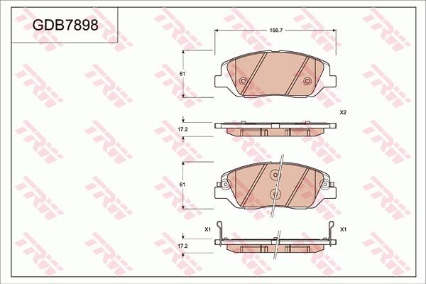 TRW GDB7898AT - Kit pastiglie freno, Freno a disco autozon.pro