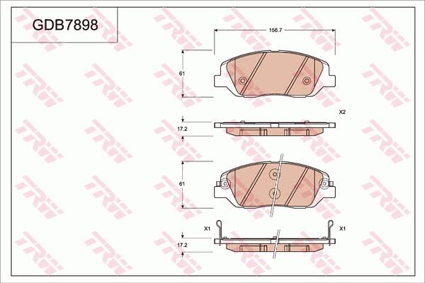 TRW GDB7898 - Kit pastiglie freno, Freno a disco autozon.pro