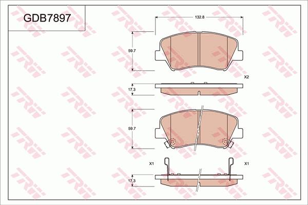 TRW GDB7897AT - Kit pastiglie freno, Freno a disco autozon.pro