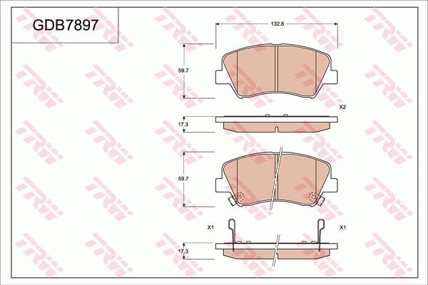 TRW GDB7897 - Kit pastiglie freno, Freno a disco autozon.pro