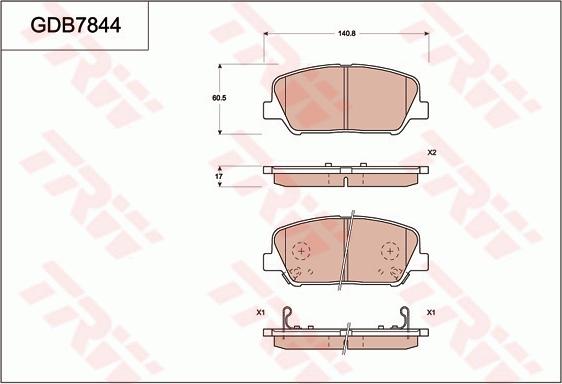 TRW GDB7844 - Kit pastiglie freno, Freno a disco autozon.pro