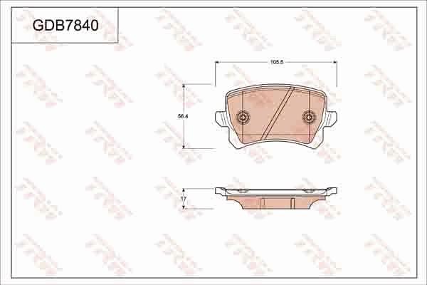 TRW GDB7840 - Kit pastiglie freno, Freno a disco autozon.pro