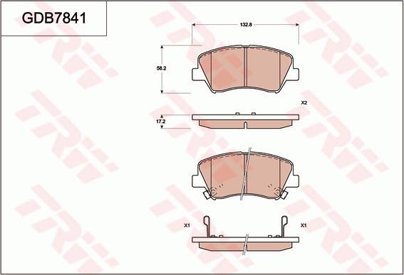 TRW GDB7841 - Kit pastiglie freno, Freno a disco autozon.pro