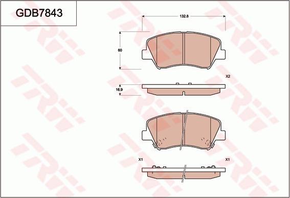 TRW GDB7843DT - Kit pastiglie freno, Freno a disco autozon.pro