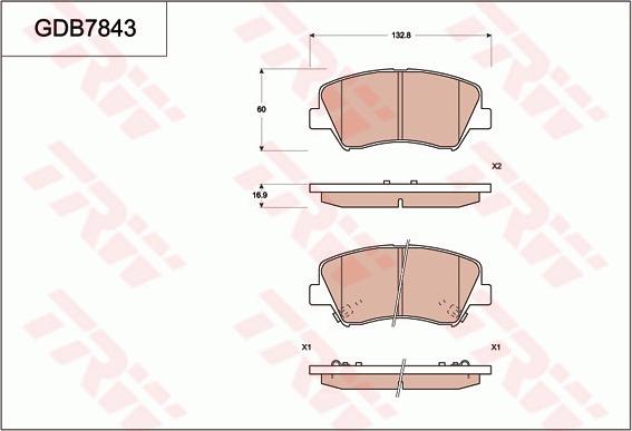 TRW GDB7843 - Kit pastiglie freno, Freno a disco autozon.pro