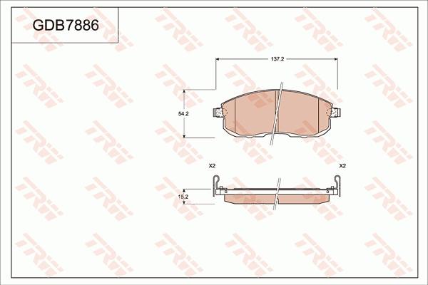 TRW GDB7886DT - Kit pastiglie freno, Freno a disco autozon.pro