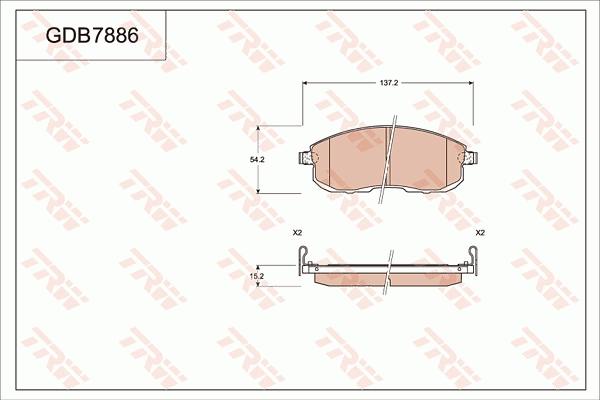 TRW GDB7886 - Kit pastiglie freno, Freno a disco autozon.pro