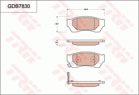 TRW GDB7830 - Kit pastiglie freno, Freno a disco autozon.pro