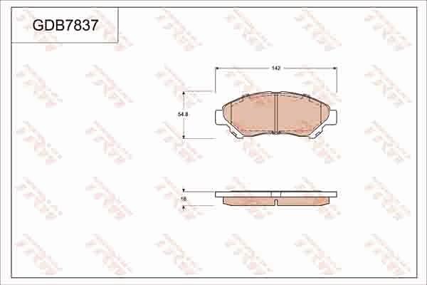 TRW GDB7837AT - Kit pastiglie freno, Freno a disco autozon.pro