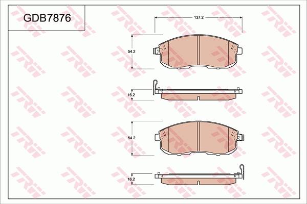 TRW GDB7876AT - Kit pastiglie freno, Freno a disco autozon.pro