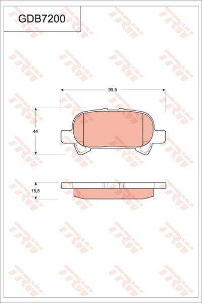 TRW GDB7200 - Kit pastiglie freno, Freno a disco autozon.pro