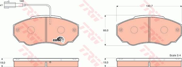 TRW GTD1190 - Kit freno, Freno a disco autozon.pro