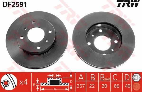 TRW GTD1155 - Kit freno, Freno a disco autozon.pro