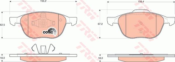 TRW GTD1188 - Kit freno, Freno a disco autozon.pro