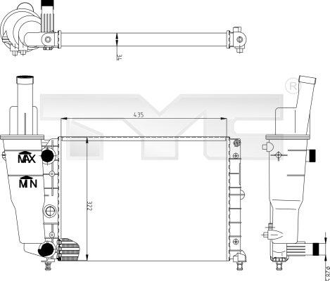 TYC 709-0004 - Radiatore, Raffreddamento motore autozon.pro