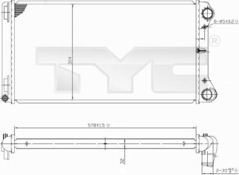 TYC 709-0002 - Radiatore, Raffreddamento motore autozon.pro