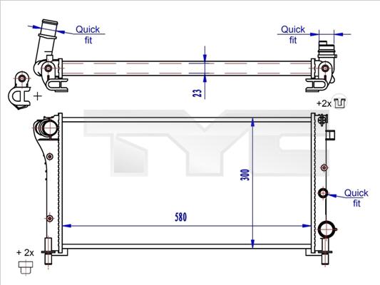 TYC 709-0024-R - Radiatore, Raffreddamento motore autozon.pro