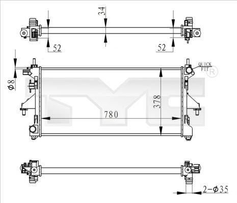 TYC 709-0020-R - Radiatore, Raffreddamento motore autozon.pro