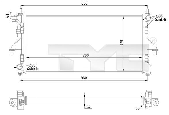 TYC 709-0028-R - Radiatore, Raffreddamento motore autozon.pro