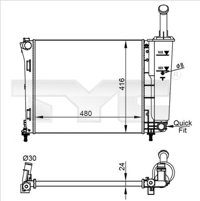 TYC 709-0022-R - Radiatore, Raffreddamento motore autozon.pro