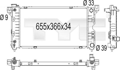 TYC 704-1001 - Radiatore, Raffreddamento motore autozon.pro