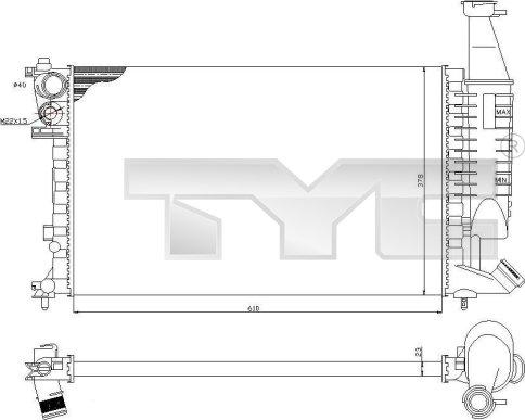 TYC 705-0069 - Radiatore, Raffreddamento motore autozon.pro