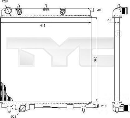 TYC 705-0068 - Radiatore, Raffreddamento motore autozon.pro