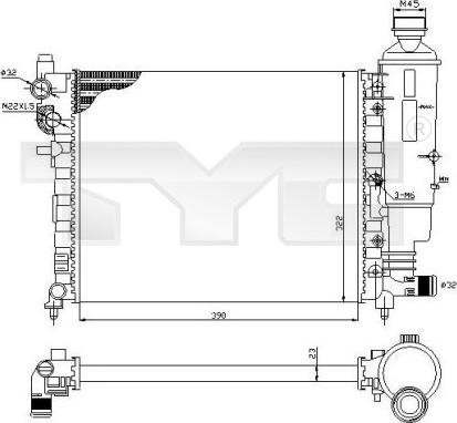 TYC 705-0032 - Radiatore, Raffreddamento motore autozon.pro