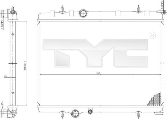 TYC 705-0028 - Radiatore, Raffreddamento motore autozon.pro