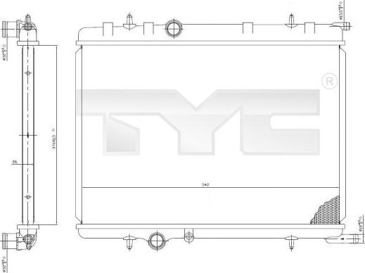 TYC 705-0027 - Radiatore, Raffreddamento motore autozon.pro