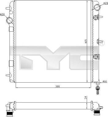 TYC 705-0071-R - Radiatore, Raffreddamento motore autozon.pro