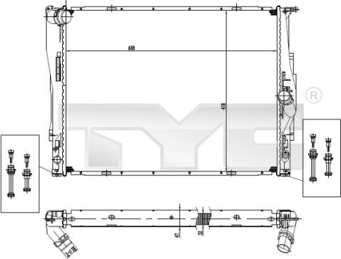 TYC 703-0004 - Radiatore, Raffreddamento motore autozon.pro