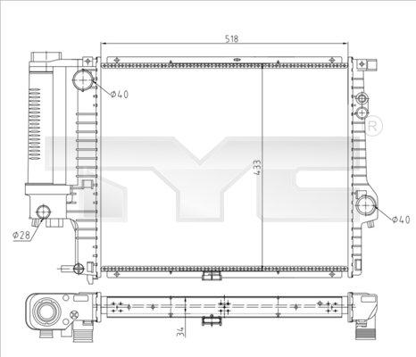 TYC 703-0010-R - Radiatore, Raffreddamento motore autozon.pro