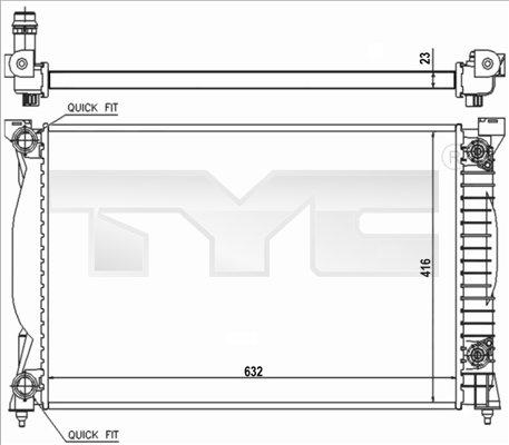 TYC 702-0014-R - Radiatore, Raffreddamento motore autozon.pro