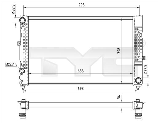 TYC 702-0010-R - Radiatore, Raffreddamento motore autozon.pro