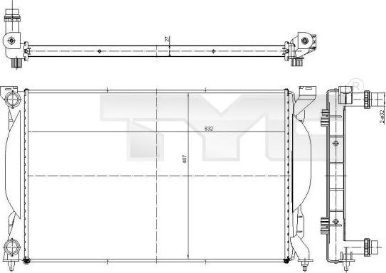 TYC 702-0012 - Radiatore, Raffreddamento motore autozon.pro