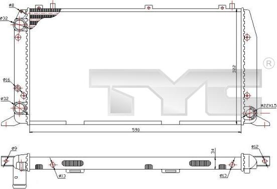 TYC 702-0035 - Radiatore, Raffreddamento motore autozon.pro