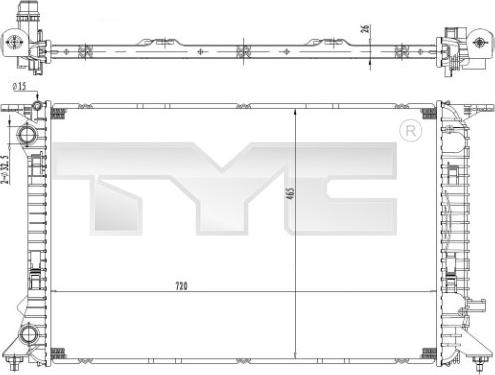 TYC 702-0036 - Radiatore, Raffreddamento motore autozon.pro