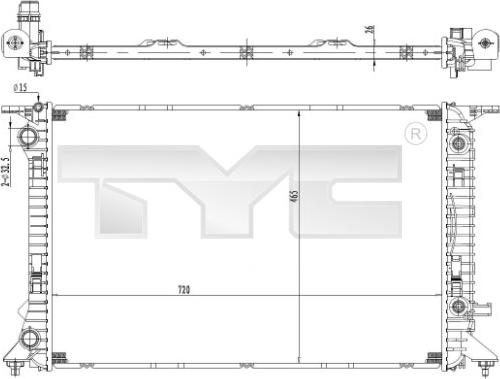 TYC 702-0037 - Radiatore, Raffreddamento motore autozon.pro