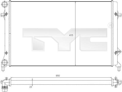 TYC 702-0025 - Radiatore, Raffreddamento motore autozon.pro