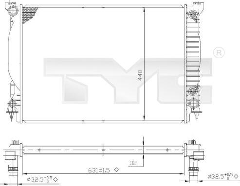 TYC 702-0021 - Radiatore, Raffreddamento motore autozon.pro