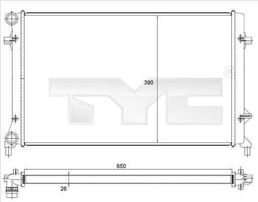 TYC 702-0023 - Radiatore, Raffreddamento motore autozon.pro