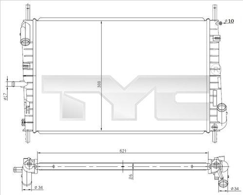 TYC 710-0047 - Radiatore, Raffreddamento motore autozon.pro