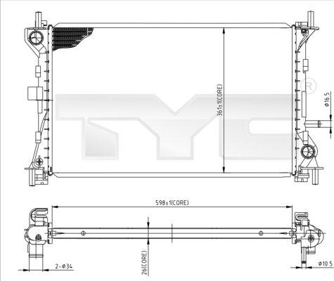 TYC 710-0052 - Radiatore, Raffreddamento motore autozon.pro