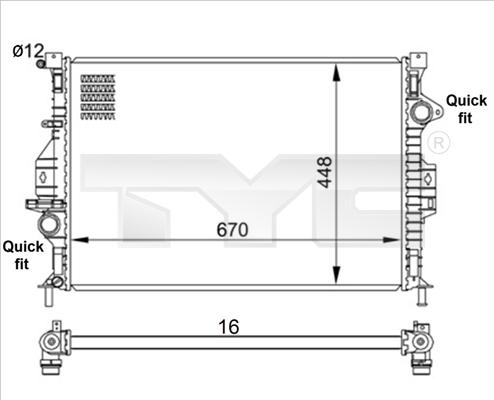 TYC 710-0057 - Radiatore, Raffreddamento motore autozon.pro