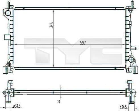 TYC 710-0039 - Radiatore, Raffreddamento motore autozon.pro