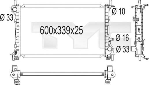 TYC 710-1001 - Radiatore, Raffreddamento motore autozon.pro