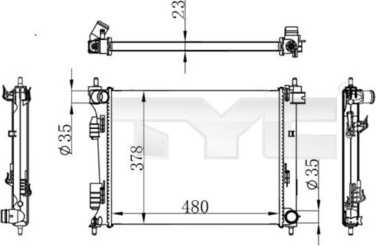 TYC 717-0001 - Radiatore, Raffreddamento motore autozon.pro