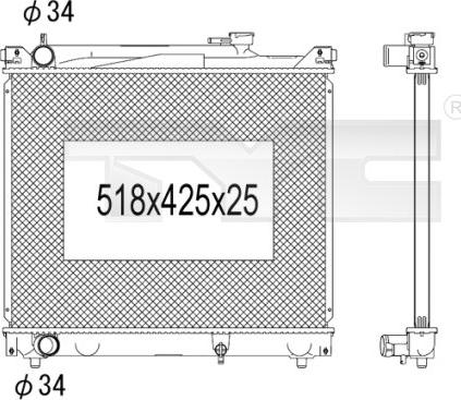 TYC 735-1001 - Radiatore, Raffreddamento motore autozon.pro