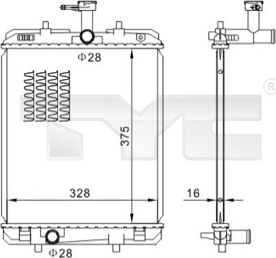 TYC 736-0032 - Radiatore, Raffreddamento motore autozon.pro